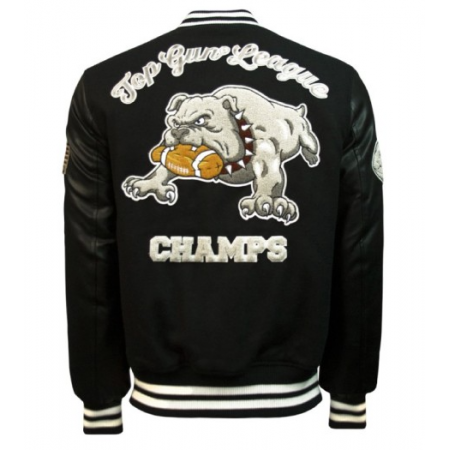 Top Gun Bulldog Varsity Wool Jacket – Premium Wool & Leather